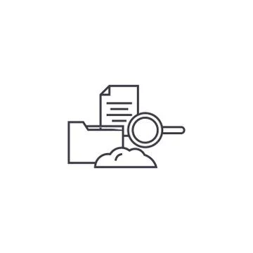 Cloud hosting vector line icon, sign, illustration on background, editable イラスト素材