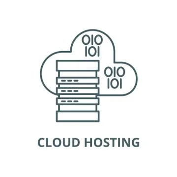 Cloud hosting vector line icon, linear concept, outline sign, symbol イラスト素材
