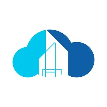 Cloud House Real Estate Logo Stock Illustration
