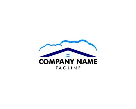 Cloud house vector logo template Stock Illustration