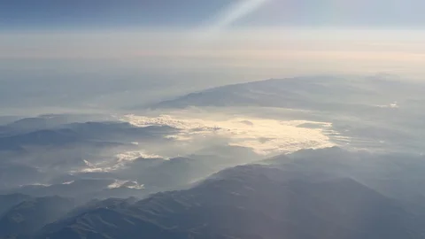 Cloud Hyperlapse from Aircraft over Bulgaria Stock Footage 91366272