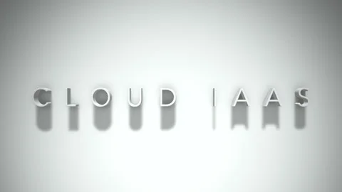 Cloud iaas 3D title animation with shadows on a white background Stock Footage 297216620