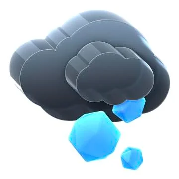 Cloud with ice rain. Stock Illustration