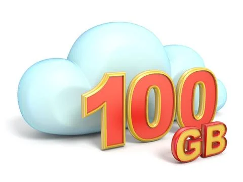 Cloud icon 100 GB storage capacity 3D Cloud icon 100 GB storage capacity 3... Foto stock