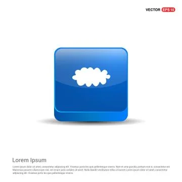 Cloud Icon - 3d Blue Button イラスト素材
