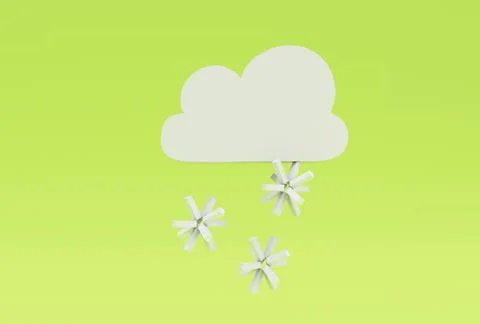 Cloud icon 3d illustration minimal rendering on Conifer background. 库存插图