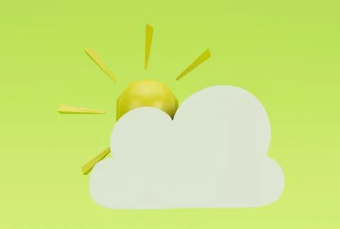 Cloud icon 3d illustration minimal rendering on Conifer background. 스톡 일러스트