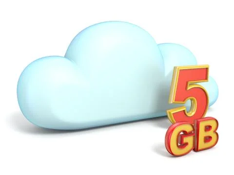 Cloud icon 5 GB storage capacity 3D イラスト素材