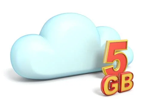 Cloud icon 5 GB storage capacity 3D Cloud icon 5 GB storage capacity 3D re... Foto stock