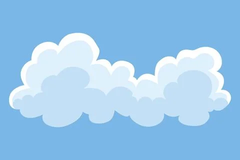 Cloud icon. Abstract white cloudscape icon symbol. Shapes in flat style. Vector 스톡 일러스트