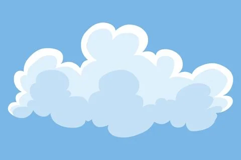 Cloud icon. Abstract white cloudscape icon symbol. Shapes in flat style. Vector Stock Illustration