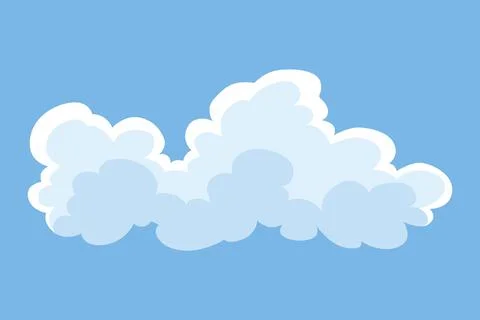 Cloud icon. Abstract white cloudscape icon symbol. Shapes in flat style. Vector 스톡 일러스트