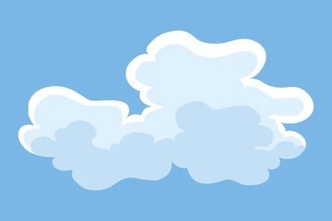 Cloud icon. Abstract white cloudscape icon symbol. Shapes in flat style. Vector Stock Illustration