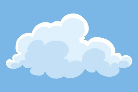 Cloud icon. Abstract white cloudscape icon symbol. Shapes in flat style. Vector 스톡 일러스트