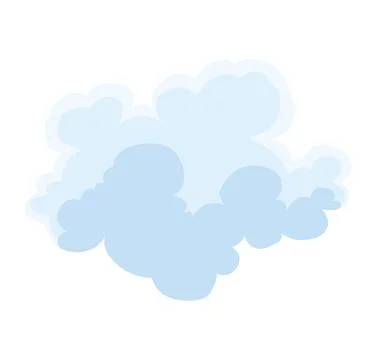 Cloud icon. Abstract white cloudscape icon symbol. Shapes in flat style. Vector Stock Illustration