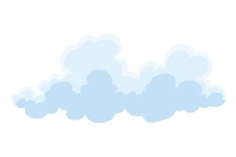 Cloud icon. Abstract white cloudscape icon symbol. Shapes in flat style. Vector Illustrazione stock
