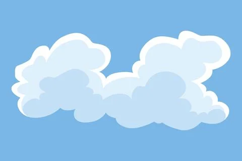 Cloud icon. Abstract white cloudscape icon symbol. Shapes in flat style. Vector イラスト素材