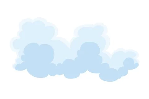 Cloud icon. Abstract white cloudscape icon symbol. Shapes in flat style. Vector 스톡 일러스트