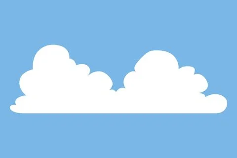 Cloud icon. Abstract white cloudscape icon symbol. Shapes in flat style. Vector 스톡 일러스트