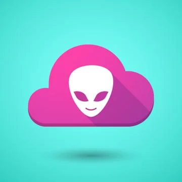 Cloud icon with an alien face 스톡 일러스트