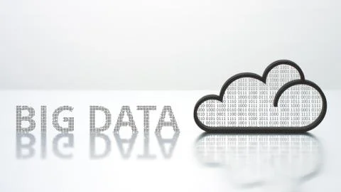 Cloud icon and BIG DATA text. Modern computer technology concept Foto stock
