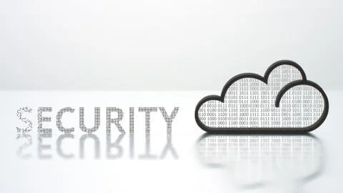 Cloud icon and SECURITY text. Modern computer technology concept Stock Photos