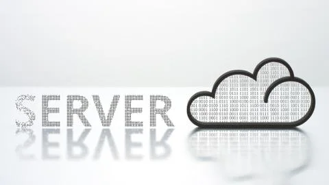 Cloud icon and SERVER text. Modern computer technology concept 写真素材
