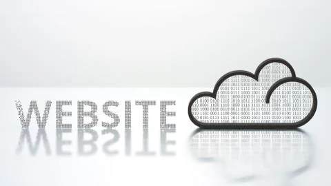 Cloud icon and WEBSITE text. Modern computer technology concept Stock Photos