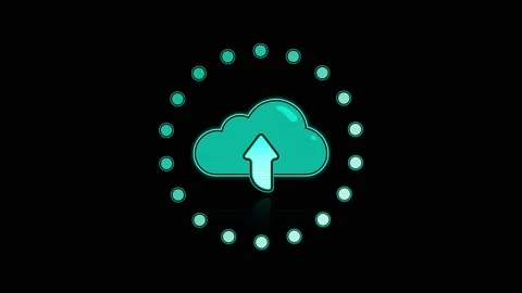 Cloud Icon with Animated Arrow and Dots Video stock 167129763