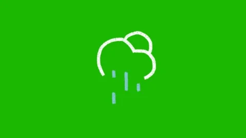 Cloud Icon Animation on Green Screen Stock Footage 345694072