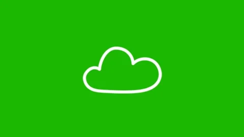 Cloud Icon Animation on Green Screen Stock Footage 345694075