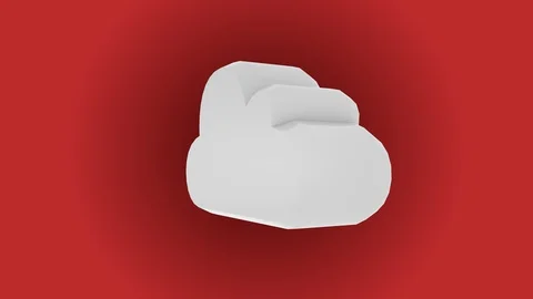 Cloud icon animation loop on red background with alpha mask 4K UHD footage Vídeos de archivo 129978510