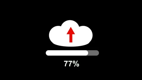 Cloud icon animation with upload progress bar. Cloud icon digital data tran.. Stock Footage 337618351