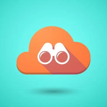 Cloud icon with a binoculars Stock Illustration