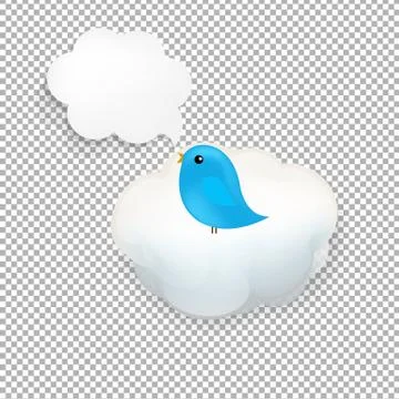Cloud Icon With Bird Stock Illustration