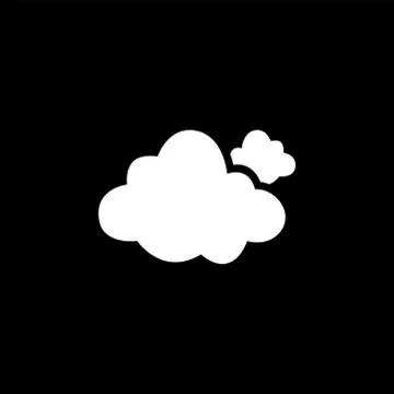 Cloud Icon On Black Background. Black Flat Style Vector Illustration. Stock Illustration