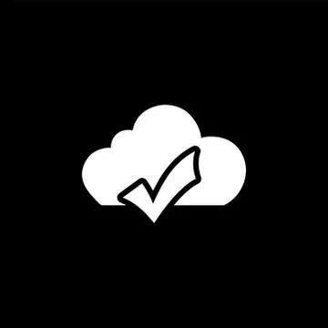 Cloud Icon On Black Background. Black Flat Style Vector Illustration. Stock Illustration
