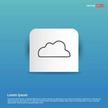 Cloud icon - Blue Sticker button 库存插图