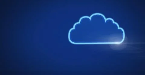 Cloud icon with blue technology background Stock Illustration
