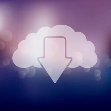 Cloud icon on blurred background Illustrazione stock