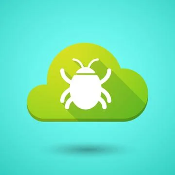 Cloud icon with a bug Stock Illustration