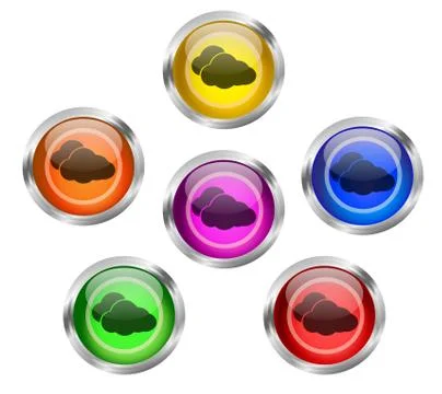 Cloud icon button Illustrazione stock