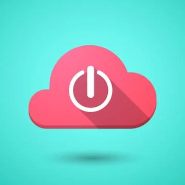Cloud icon with an off button Illustrazione stock