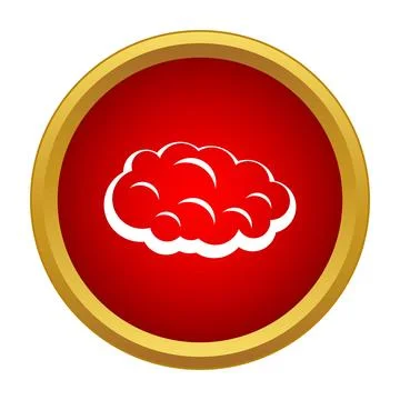 Cloud icon button showing weather forecasting symbol Stock Illustration