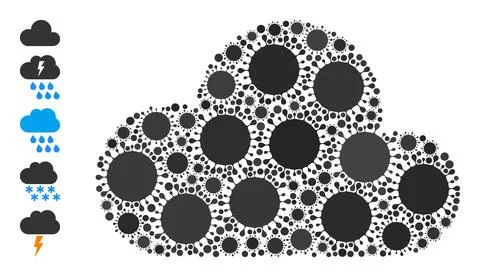 Cloud Icon - Cell Composition and Other Icons Ilustração Stock