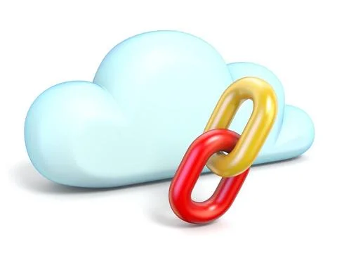 Cloud icon with chain links 3D Cloud icon with chain links 3D rendering is... Foto stock