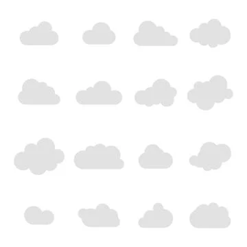 Cloud icon. Cloud grey colored. Sky clouds set. Cloud set. Vector Stock Illustration