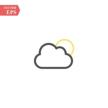 Cloud Icon, Cloud icon vector, in trendy flat style isolated on white backgro Stock Illustration