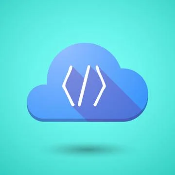 Cloud icon with a code sign 库存插图