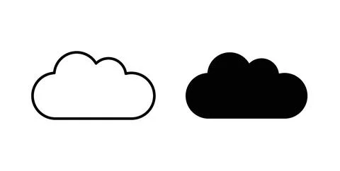Cloud icon collection in black, Line icons, flat symbols 스톡 일러스트